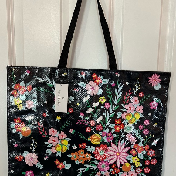 Vera Bradley Shopper Floral Black Tote Bag - Picture 3 of 3